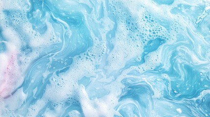 Obraz premium A captivating image featuring the dynamic motion of a blue-green ocean wave, with transparency revealing soap bubbles underneath. This surreal composition evokes a sense of calm and tranquility while