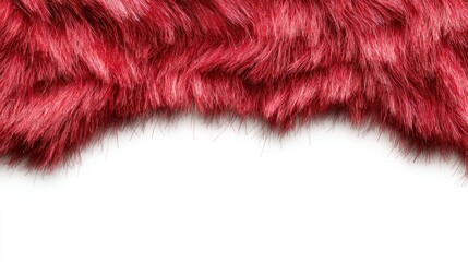 A close up of a red fur on a white background