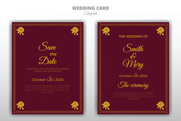 Wedding celebration invitation card template design