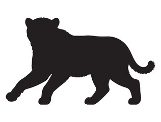 CHEETAH SILHOUETTE WHITE BACKGROUND