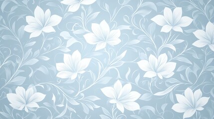 Fototapeta premium Elegant white flowers on tranquil blue background serene floral display