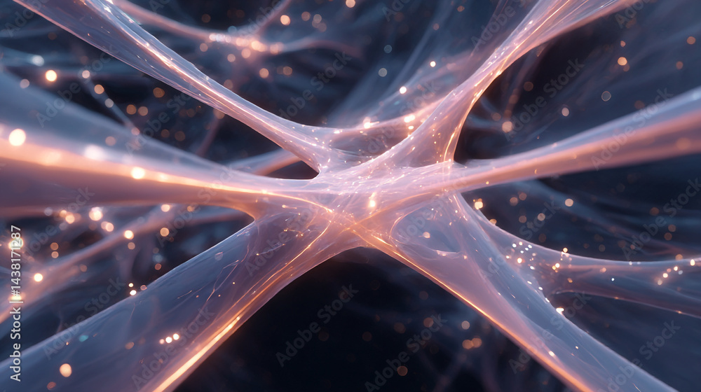 Poster abstract neural network connections artificial intelligence ai deep learning technology concept