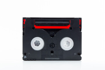 Mini DV cassette tape isolated on white background
