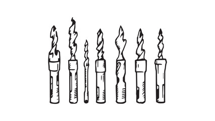 Drill set line art 