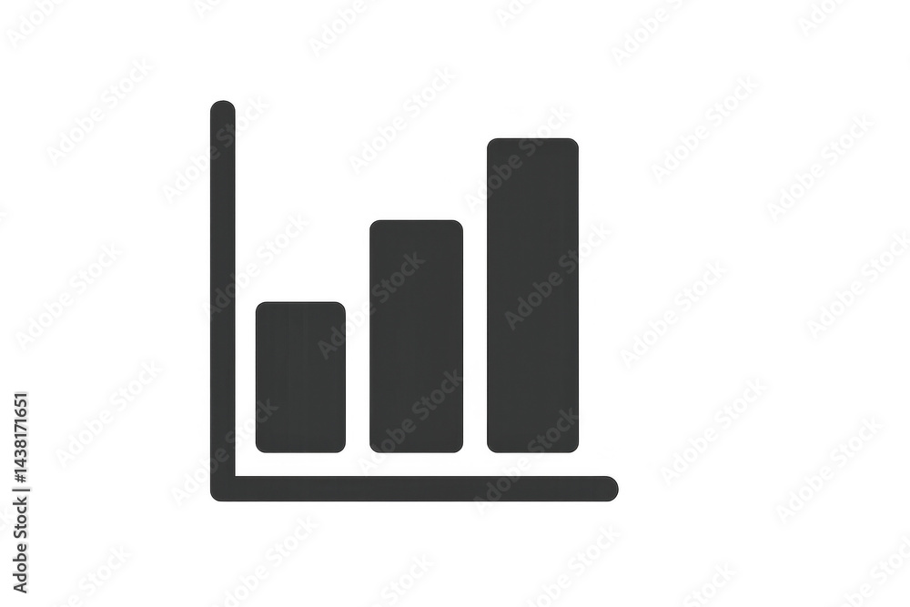 Poster simple bar chart icon with three vertical bars of increasing height.