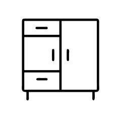 cabinet line art icon vector illustration