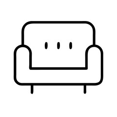 sofa line art icon vector illustration