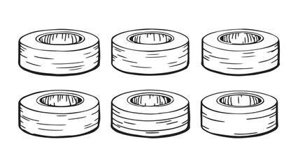Duct tape set line art
