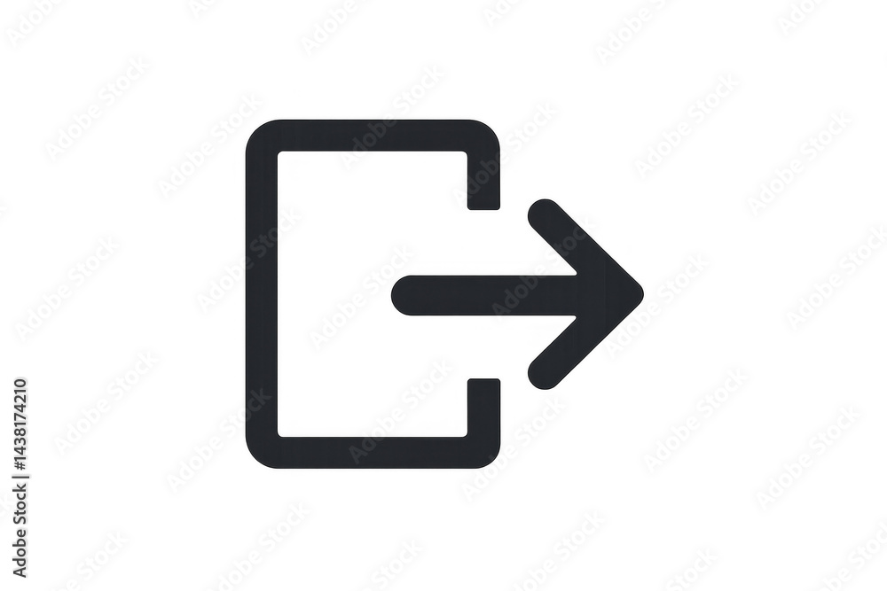 Aufkleber simple logout icon with an arrow pointing right, indicating exit or sign-out action.