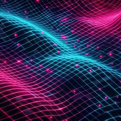 Retro futuristic grid texture neon pink blue lines synthwave seamless high resolution

