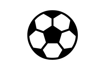 Fototapeta premium Simple illustration of a classic soccer ball with pentagon and hexagon patterns.