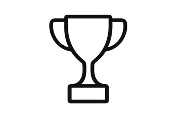 Simple trophy cup icon with two handles, symbolizing achievement, victory, or success.