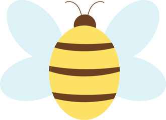 Bee. Cute simple vector illustration on white isolated background