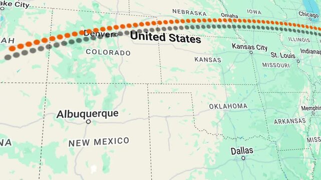 Travel Animation from Washington D.C to Los Angeles with bounce pin location