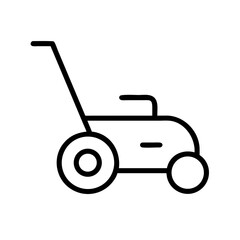lawn mower line art icon vector illustration