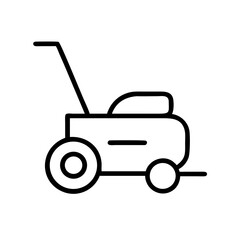 lawn mower line art icon vector illustration