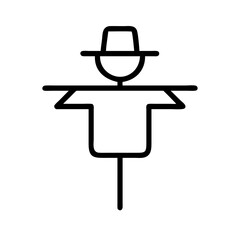 scarecrow line art icon vector illustration