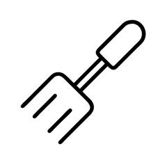 garden fork line art icon vector illustration