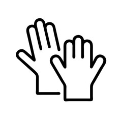 gloves line art icon vector illustration