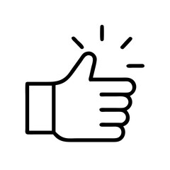 like or thumbs up line art icon vector illustration