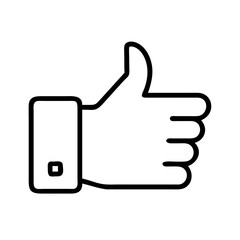 thumbs up line art icon vector illustration