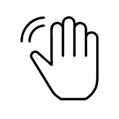 waving hand line art icon vector illustration