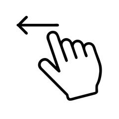 hand swipe right line art icon vector illustration