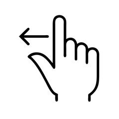 hand swipe right line art icon vector illustration