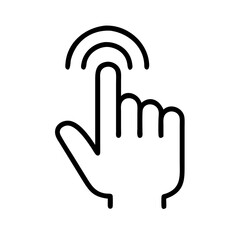 hand tap line art icon vector illustration