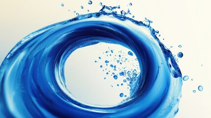 Fototapeta premium Stunning Blue Water Vortex: Abstract Splash of Pure Aqua