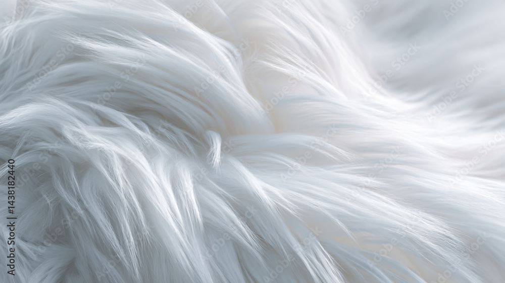 Poster fluffy white fur texture background soft material abstract design elegant surface smooth fiber texti