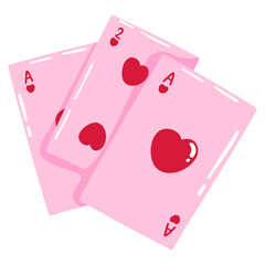 Illustration of Pink Playing Cards