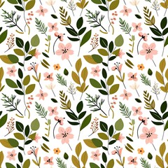 dainty florals and scattered leaves