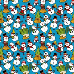 cartoon snowmen in hula skirts