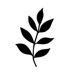 Simple leaf design element silhouette