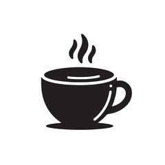 Coffee Cup with Steam Minimal Silhouette