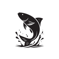 Jumping fish silhouette clean smooth design