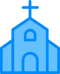 Blue Church Icon
