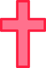 Obraz premium Pink Cross Icon