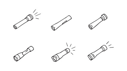 Flashlight set line art