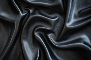 Obraz premium Draped black satin fabric texture