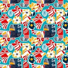 Obraz premium beach towels in bright summer patterns