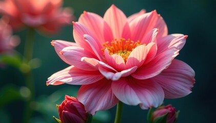 Abstract late-blooming flower, intricate details, unconventional, background, colorful