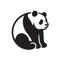 Panda Bear Black Silhouette