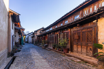 The landscape of Shaxi Ancient Town in Jianchuan County, Dali, Yunnan Province