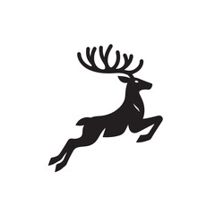 Jumping reindeer silhouette simple clean shape