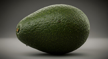 avocado isolated on black