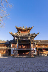 Obraz premium The landscape of Shaxi Ancient Town in Jianchuan County, Dali, Yunnan Province
