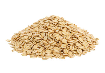 Heap of rolled oats isolated on transparent background