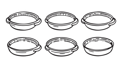 Frying pan set line art